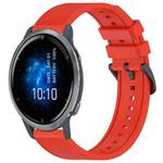 For Garmin Venu 2 22mm Textured Silicone Solid Color Watch Band(Red)