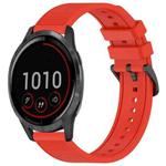 For Garmin Vivoactive 4 22mm Textured Silicone Solid Color Watch Band(Red)