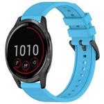 For Garmin Vivoactive 4 22mm Textured Silicone Solid Color Watch Band(Sky Blue)