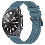 For Samsung Galaxy Watch3 45mm 22mm Textured Silicone Solid Color Watch Band(Rock Cyan)