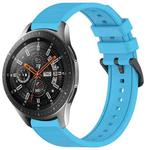 For Samsung Galaxy Watch 46mm 22mm Textured Silicone Solid Color Watch Band(Sky Blue)