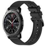 For Samsung Gear S3 Frontier 22mm Textured Silicone Solid Color Watch Band(Black)