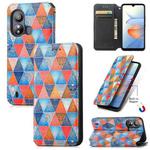 For ZTE Blade L220 CaseNeo Colorful Magnetic Leather Phone Case(Rhombus Mandala)