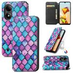 For ZTE Blade A33S CaseNeo Colorful Magnetic Leather Phone Case(Purple Scales)