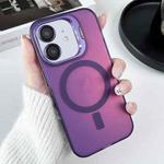For iPhone 11 MagSafe Lens Holder PC Hybrid TPU Phone Case(Purple)