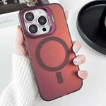 For iPhone 15 Pro Max MagSafe Lens Holder PC Hybrid TPU Phone Case(Red)