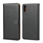 Leather Horizontal Flip Holster for Sony L3  ， with Magnetic Clasp and Bracket and Card Slot and Wallet(Black)