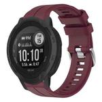 For Garmin  Instinct 2 Solar Solid Color Sports Silicone Watch Band(Burgundy)