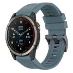 For Garmin Quatix 7 Pro Solid Color Black Buckle Silicone Quick Release Watch Band(Rock Blue)