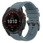 For Garmin Fenix 7 Solar / Sapphire Solar Solid Color Black Buckle Silicone Quick Release Watch Band(Rock Blue)