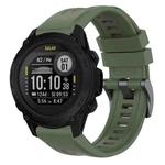 For Garmin Descent G1 / G1 Solar Solid Color Black Buckle Silicone Quick Release Watch Band(Dark Green)