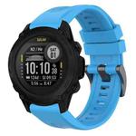 For Garmin Descent G1 / G1 Solar Solid Color Black Buckle Silicone Quick Release Watch Band(Sky Blue)