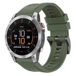 For Garmin Epix Gen2 / Epix Pro Gen2 47mm Solid Color Black Buckle Silicone Quick Release Watch Band(Dark Green)