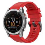 For Garmin Epix Gen2 / Epix Pro Gen2 47mm Solid Color Black Buckle Silicone Quick Release Watch Band(Red)