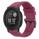 For Garmin Instinct 2 / Instinct Solid Color Black Buckle Silicone Quick Release Watch Band(Wine Red)