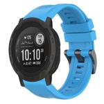 For Garmin Instinct 2 / Instinct Solid Color Black Buckle Silicone Quick Release Watch Band(Sky Blue)