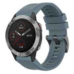 For Garmin Fenix 6 GPS Solid Color Black Buckle Silicone Quick Release Watch Band(Rock Blue)