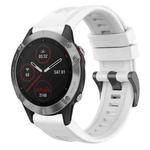 For Garmin Fenix 6 GPS Solid Color Black Buckle Silicone Quick Release Watch Band(White)