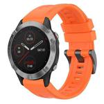 For Garmin Fenix 6 GPS Solid Color Black Buckle Silicone Quick Release Watch Band(Orange)