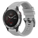 For Garmin Fenix 6 GPS Solid Color Black Buckle Silicone Quick Release Watch Band(Gray)