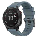 For Garmin Fenix 6 Pro GPS Solid Color Black Buckle Silicone Quick Release Watch Band(Rock Blue)