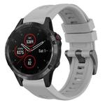 For Garmin Fenix 5 / Fenix 5 Plus Solid Color Black Buckle Silicone Quick Release Watch Band(Gray)