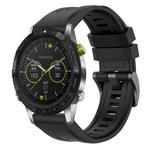 For Garmin MARQ Solid Color Black Buckle Silicone Quick Release Watch Band(Black)