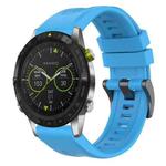 For Garmin MARQ Solid Color Black Buckle Silicone Quick Release Watch Band(Sky Blue)