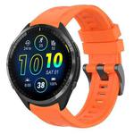 For Garmin Forerunner 965 / 955 / 945 / 935 Solid Color Black Buckle Silicone Quick Release Watch Band(Orange)