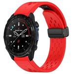 For Garmin Descent MK3i / MK3 51mm 26mm Holes Magnetic Folding Buckle Silicone Watch Band(Red)