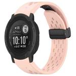 For Garmin Instinct 2 / Instinct 22mm Holes Magnetic Folding Buckle Silicone Watch Band(Pink)