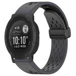 For Garmin Instinct 2 / Instinct 22mm Holes Magnetic Folding Buckle Silicone Watch Band(Dark Gray)