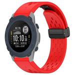 For Garmin Descent G1 22mm Holes Magnetic Folding Buckle Silicone Watch Band(Red)
