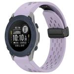 For Garmin Descent G1 22mm Holes Magnetic Folding Buckle Silicone Watch Band(Purple)