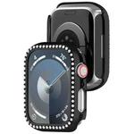 For Apple Watch SE 2023 44mm Diamond Hollow PC Watch Case(Black)