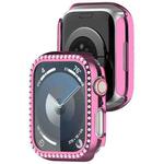 For  Apple Watch Series 7 45mm Diamond Hollow PC Watch Case(Pink)