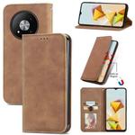 For ZTE Blade A73 5G Retro Skin Feel Magnetic Leather Phone Case(Brown)