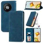 For ZTE Blade A73 5G Retro Skin Feel Magnetic Leather Phone Case(Blue)