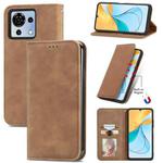 For ZTE Blade V50 Vita Retro Skin Feel Magnetic Leather Phone Case(Brown)