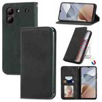 For ZTE Blade A54 Retro Skin Feel Magnetic Leather Phone Case(Black)