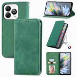 For ZTE Blade A75 4G Retro Skin Feel Magnetic Leather Phone Case(Green)