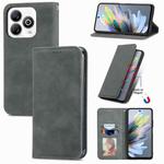 For ZTE Blade A75 4G Retro Skin Feel Magnetic Leather Phone Case(Grey)