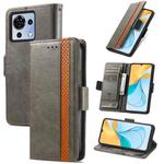 For ZTE Blade V50 Vita CaseNeo Splicing Dual Magnetic Buckle Leather Phone Case(Grey)