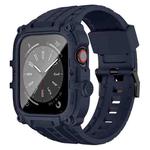 For Apple Watch Series 8 45mm TPU Frame Integrated Tempered Film Integrated Watch Band Case(Blue)