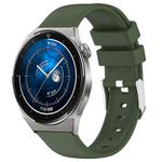 For Huawei Watch GT3 42mm 20mm Smooth Solid Color Silicone Watch Band(Army Green)