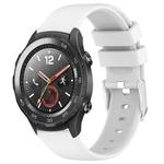For Huawei Watch 2 20mm Smooth Solid Color Silicone Watch Band(White)