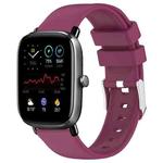 For Amazfit GTS 4 Mini 20mm Smooth Solid Color Silicone Watch Band(Burgundy)