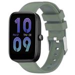 For Amazfit Bip 3 20mm Smooth Solid Color Silicone Watch Band(Olive Green)