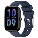 For Amazfit Bip 3 20mm Smooth Solid Color Silicone Watch Band(Midnight Blue)