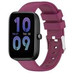 For Amazfit Bip 3 Pro 20mm Smooth Solid Color Silicone Watch Band(Burgundy)